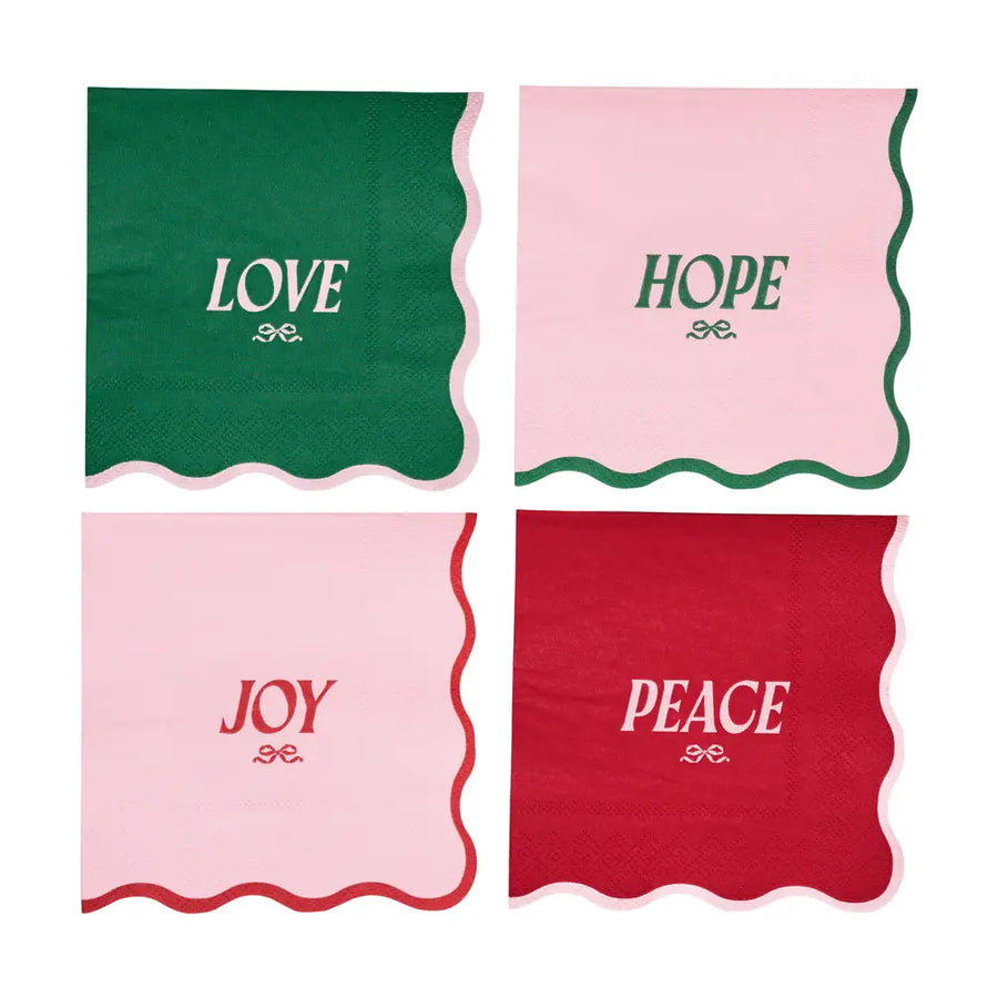 Coquette Holiday Cocktail Napkins - Well Wishes