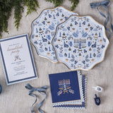 Modern Hanukkah Party Invitation - Customizable Invite & Menu