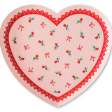 Valentines Day Lace Heart Shaped Plates - Gingham & Bows