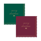 Merry Christmas Cocktail Napkins - Classic Christmas