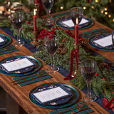 Classic Navy & Lace Christmas - Customizable Christmas Party Invitation & Menu