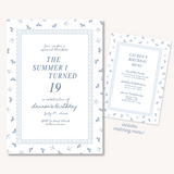 "The Summer I Turned ... " Customizable Birthday Invitation & Menu - Coastal Pretty