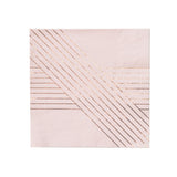 Amethyst - Pale Pink Striped Lunch Paper Napkins