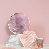 Amethyst - Pale Pink Striped Lunch Paper Napkins