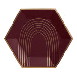Bordeaux - Maroon Arch Large Paper Plates