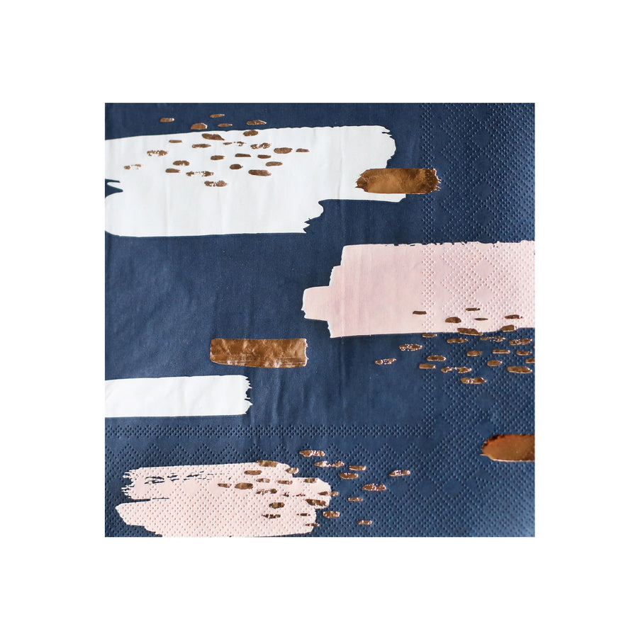 Erika - Navy Abstract Lunch Paper Napkins