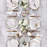 Blanc - White Striped Premium Large Paper Plates