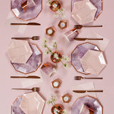 Amethyst - Pale Pink Striped Small Paper Plates