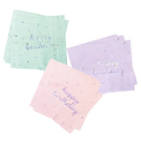 Sprinkles - Pastel Happy Birthday Lunch Napkins (Multi-Color Pack, 24 Count)