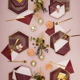 Bordeaux - Maroon Chain Link Cocktail Paper Napkins