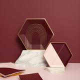 Bordeaux - Maroon Chain Link Cocktail Paper Napkins