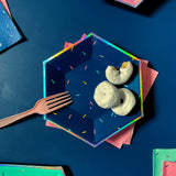 Sprinkles - Bright Small Paper Plates (Multi-Color Pack, 18 Count)