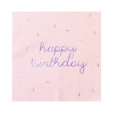 Sprinkles - Pastel Happy Birthday Lunch Napkins (Multi-Color Pack, 24 Count)